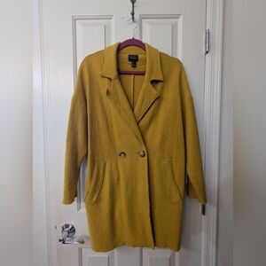 Forever 21 Mustard Yellow Double-Breasted Coat